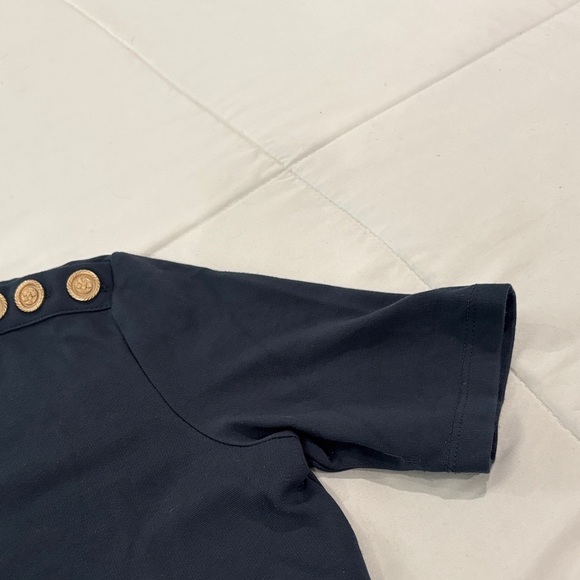 Christian Siriano Midnight Blue Top with Button Accents - Picture 2 of 5